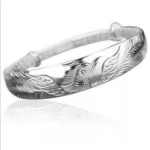 Handmade Vintage Sterling Silver Phoenix Bracelet Hand Bangle